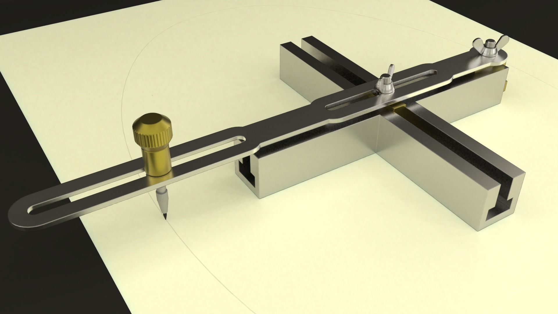Ellipsograph metal cross 3D model_3