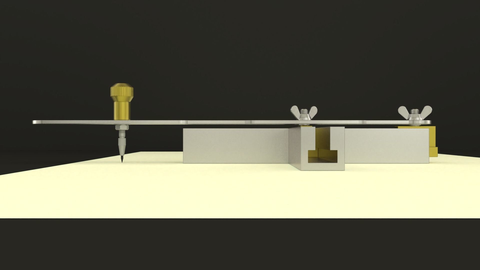 Ellipsograph metal cross 3D model_2