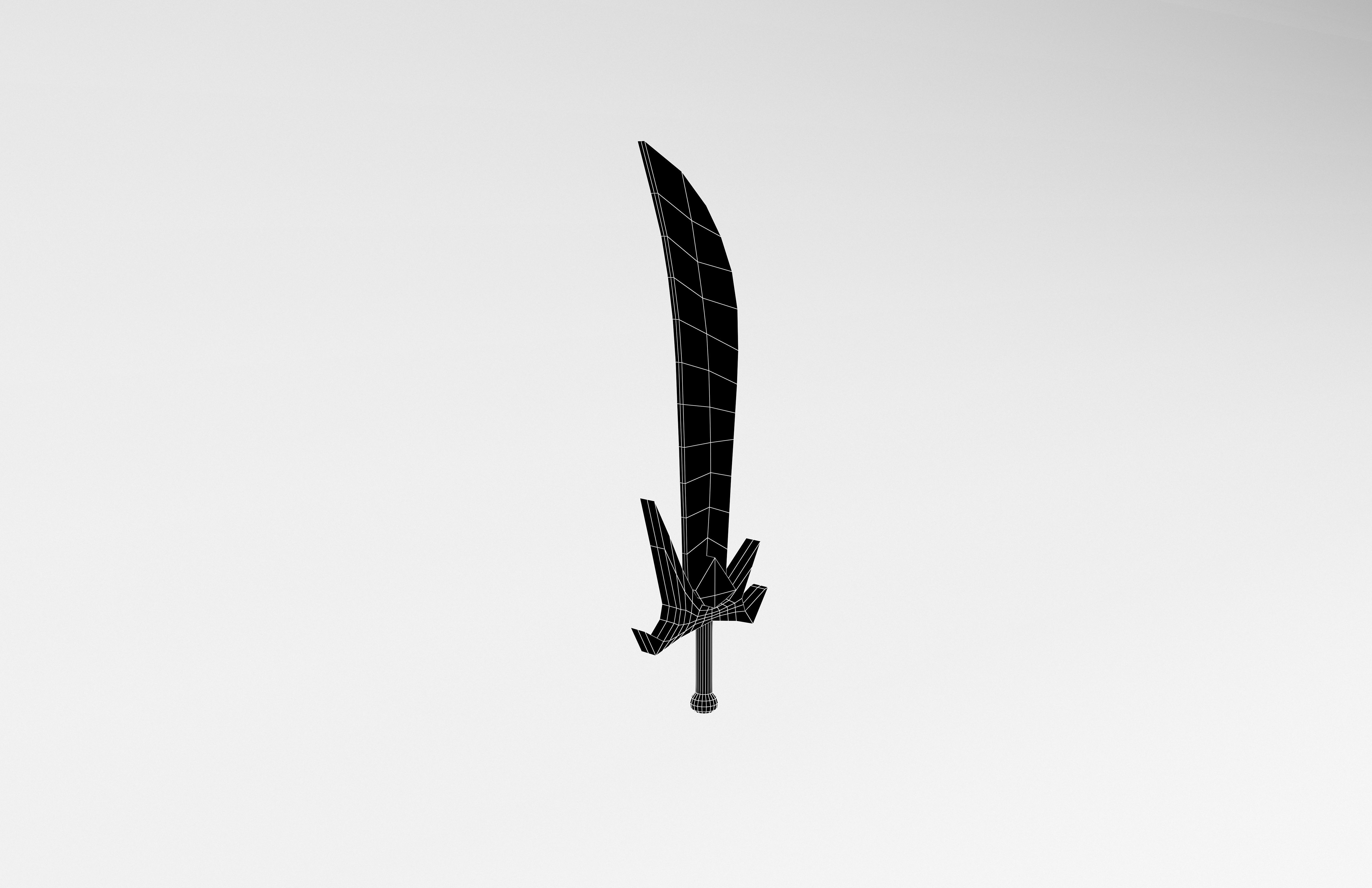 Low poly knife 018 Low-poly 3D model_7