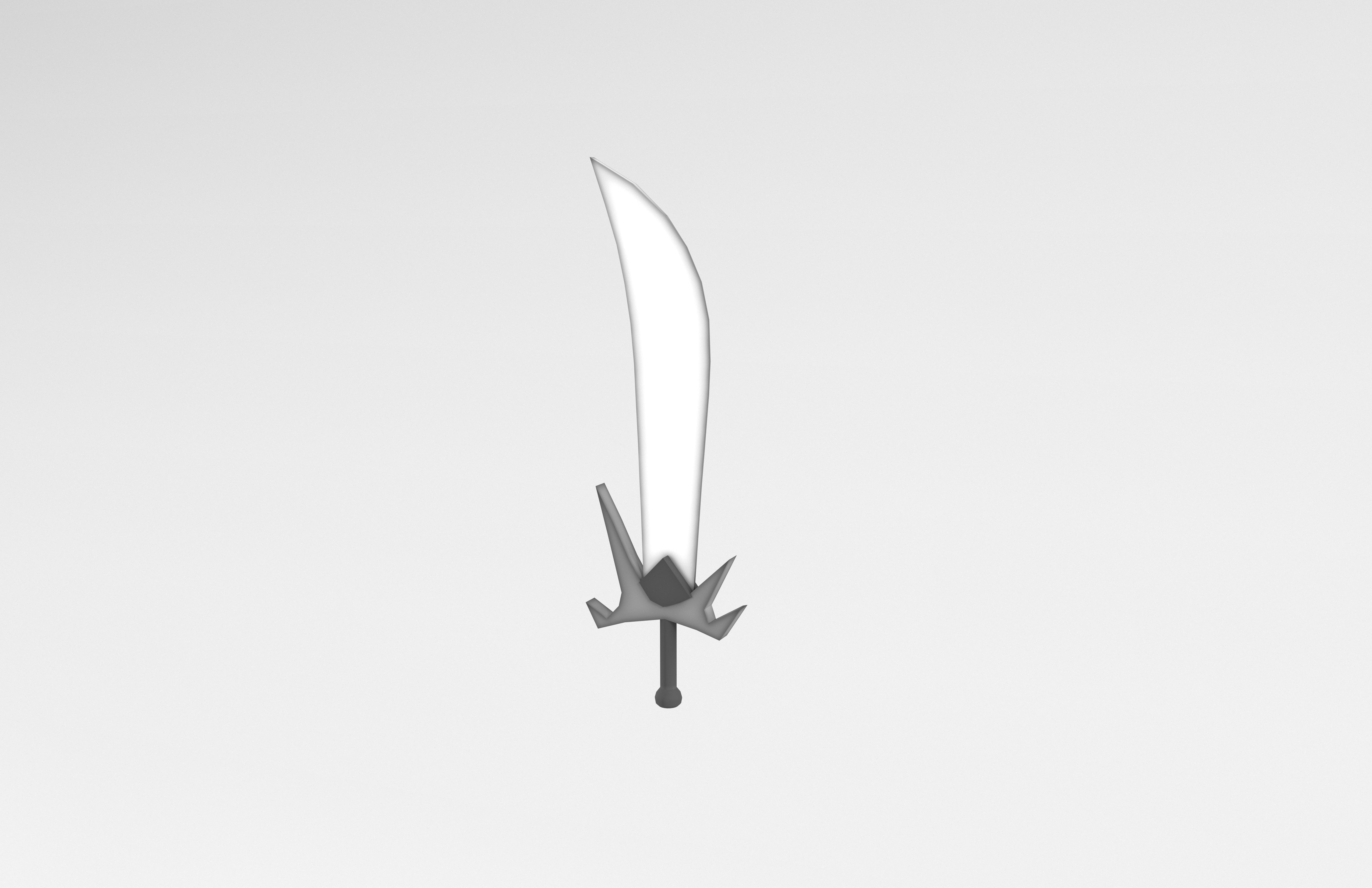 Low poly knife 018 Low-poly 3D model_2
