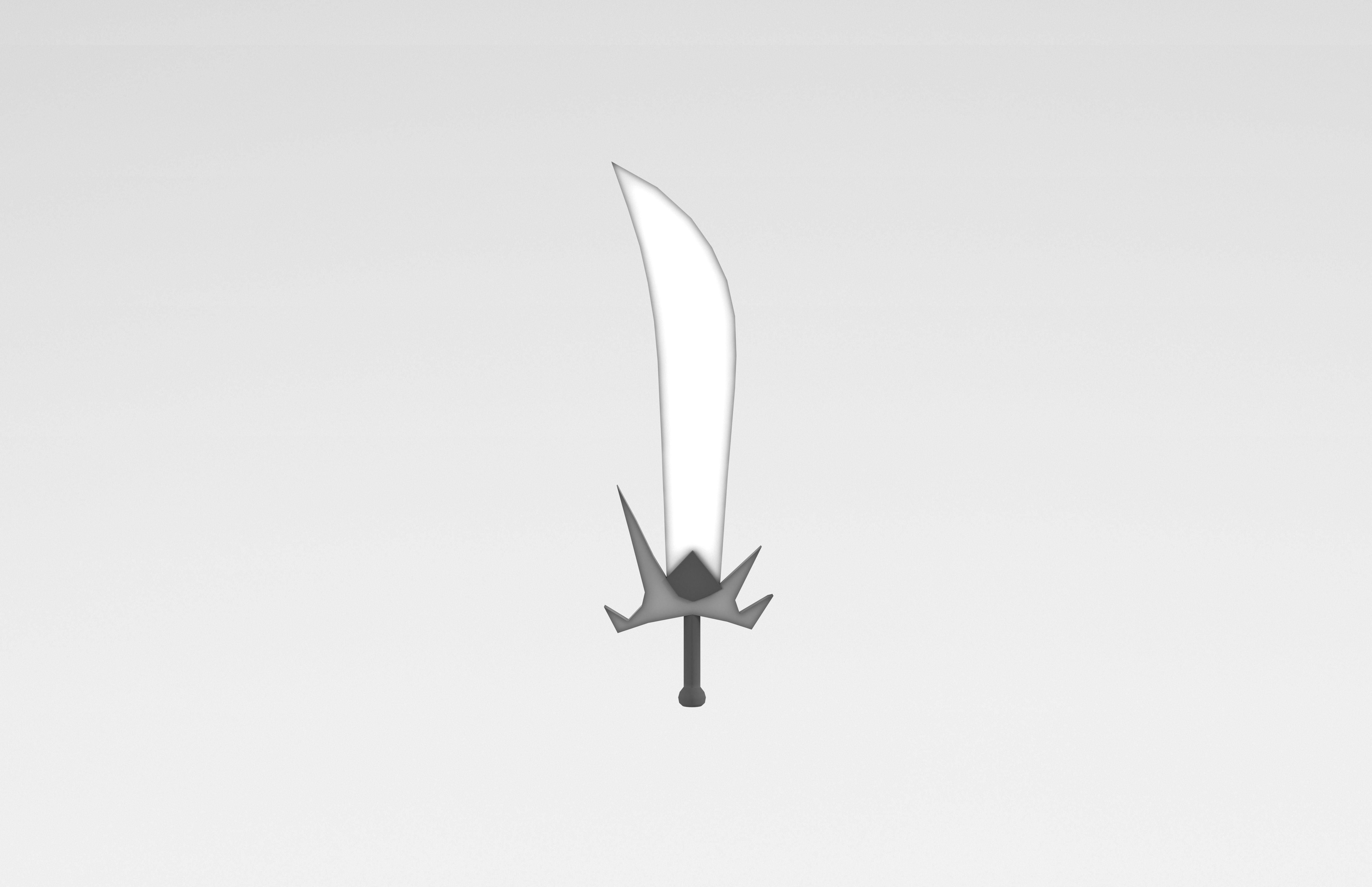 Low poly knife 018 Low-poly 3D model_1