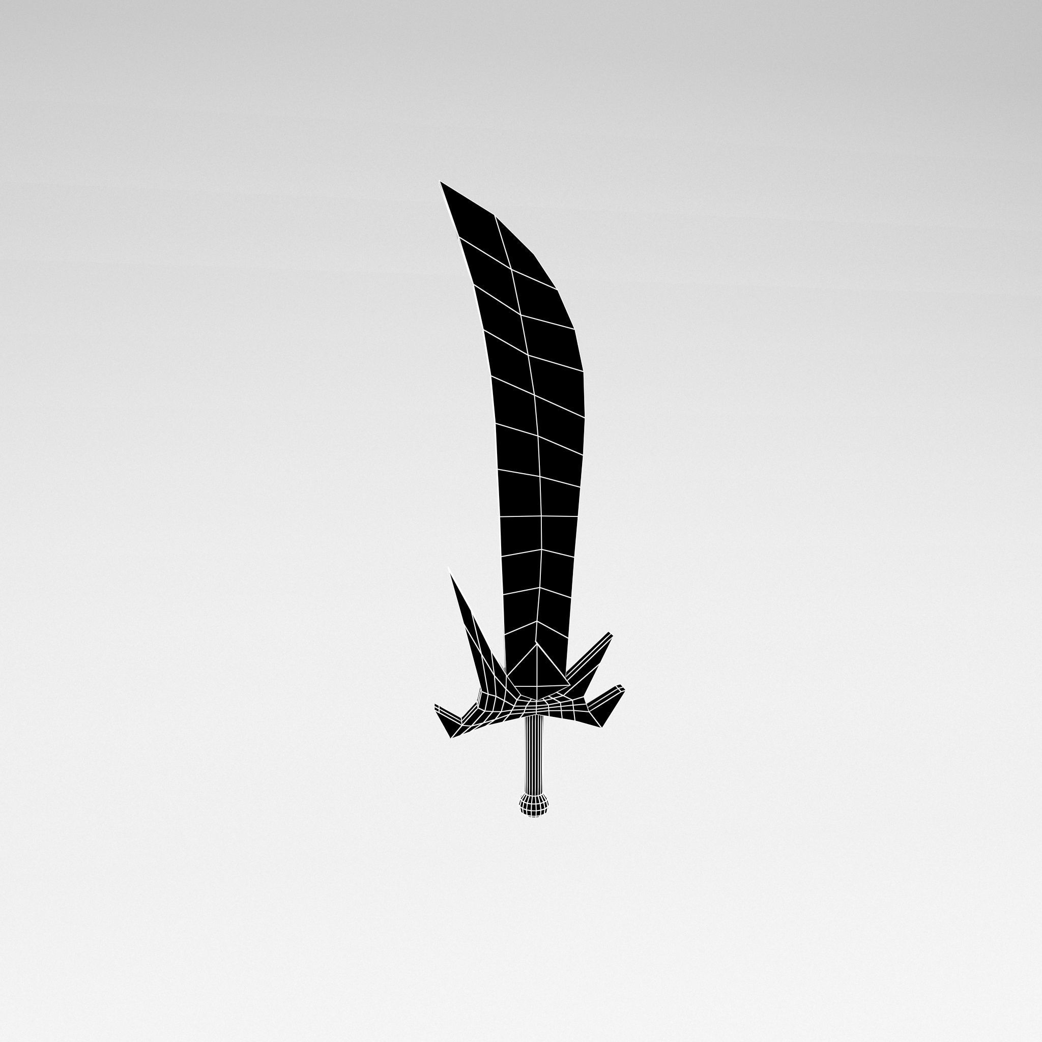 Low poly knife 018 Low-poly 3D model_4