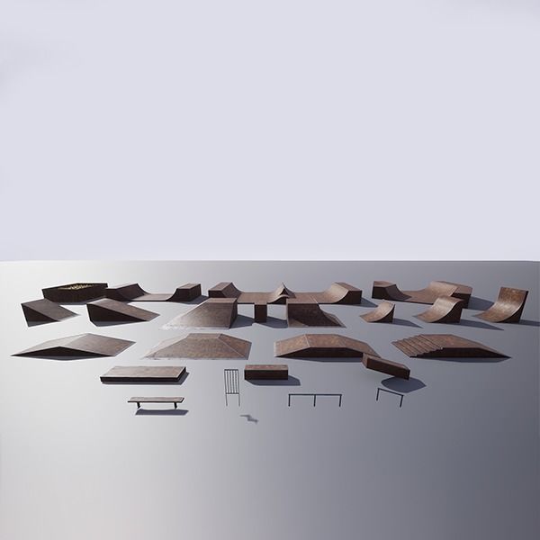 Skate Park Pack Low-poly 3D model_1