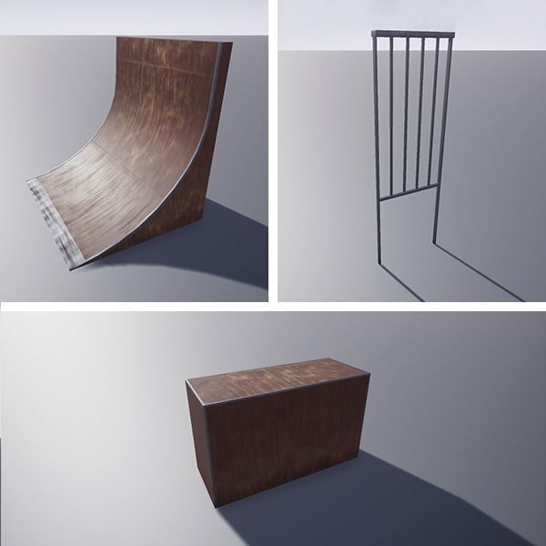 Skate Park Pack Low-poly 3D model_12