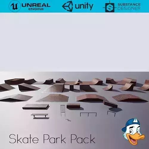 Skate Park Pack Low-poly 3D model