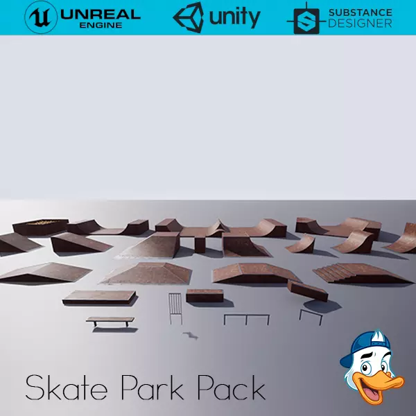 Skate Park Pack Low-poly 3D model_0