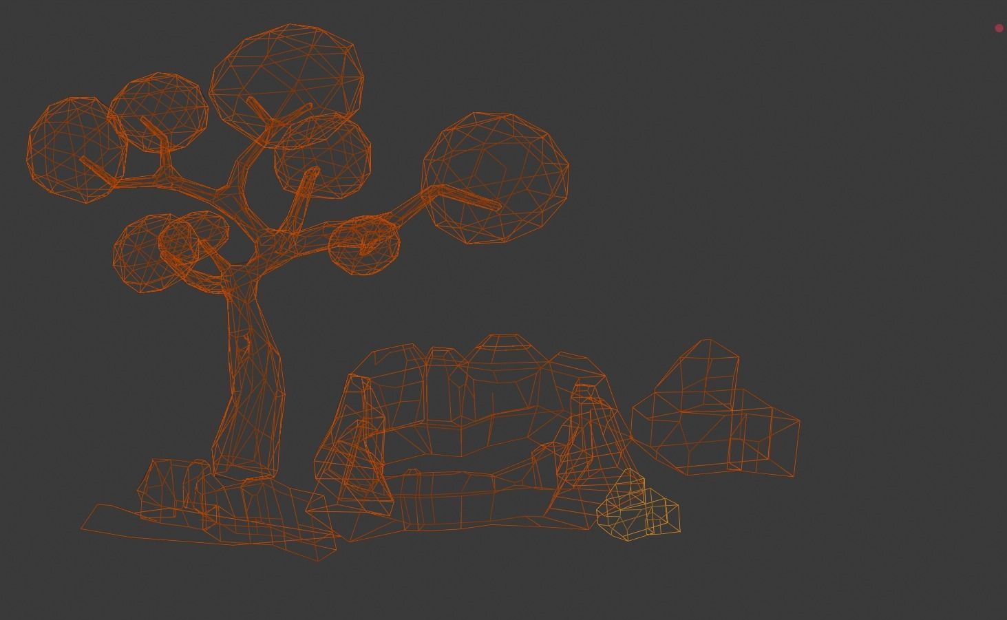 Low Poly Tree and Rocks Free low-poly 3D model_1