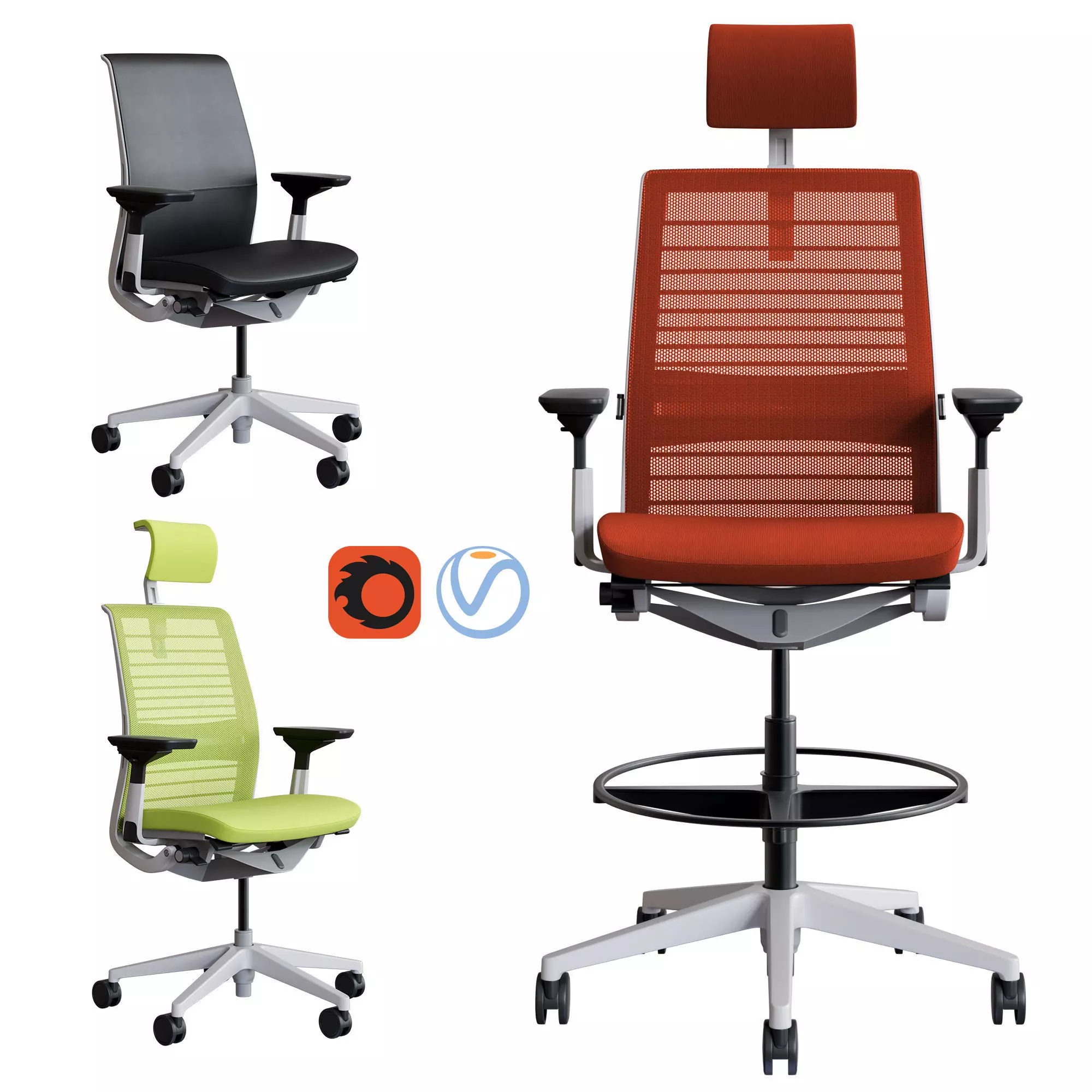 Steelcase - Office Chair Think 3D model_0