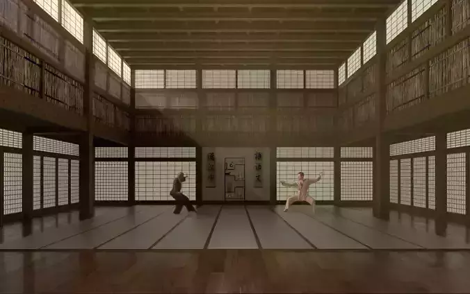 The Matrix Famous scene neo vs morphyus 3D model