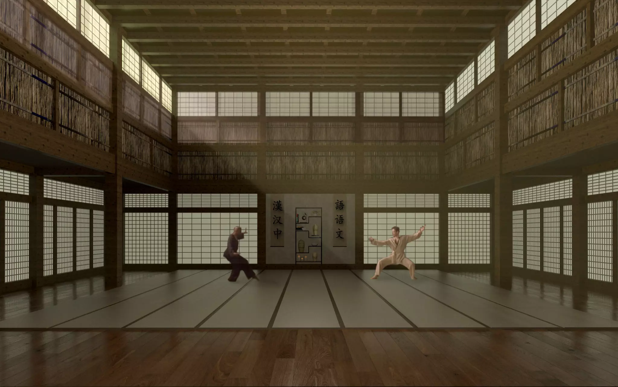 The Matrix Famous scene neo vs morphyus 3D model