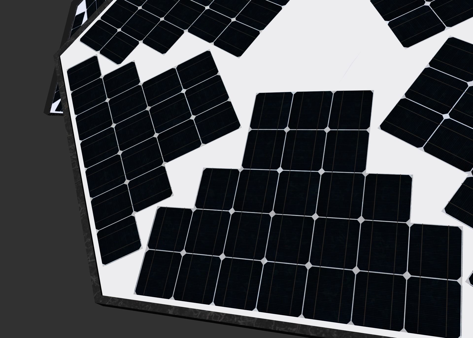 solar energy tree rectangular cells Low-poly 3D model_8