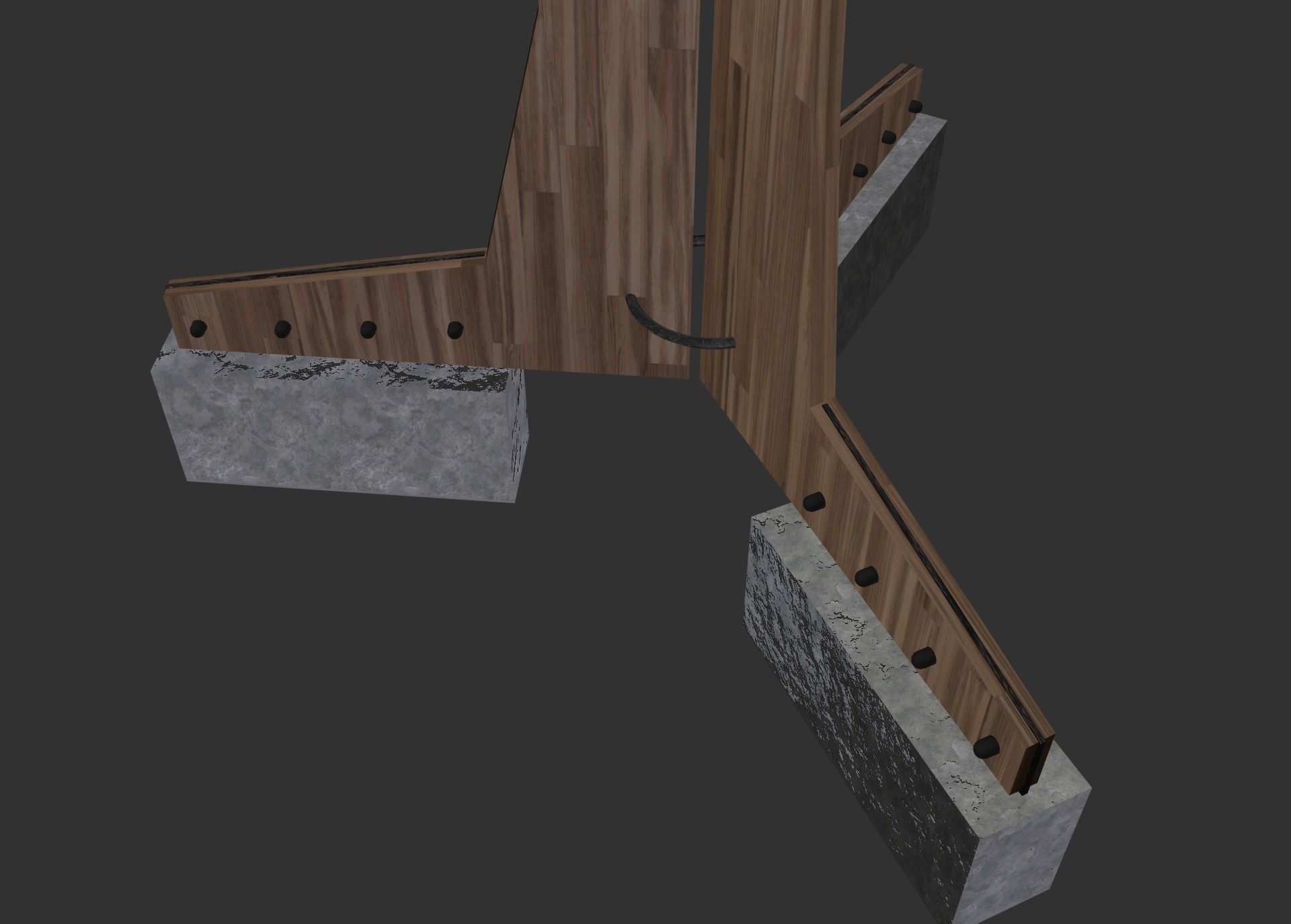 solar energy tree rectangular cells Low-poly 3D model_13