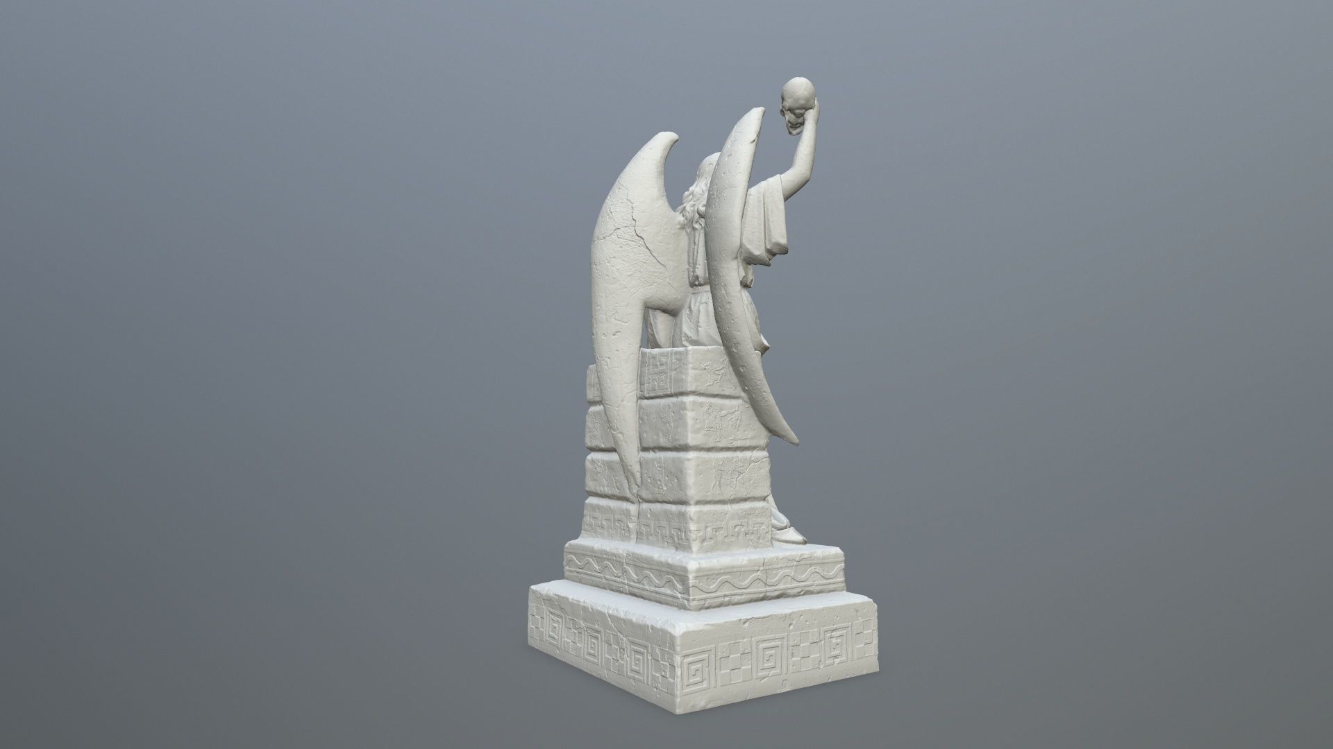 Statue 2 of angel holding sword 3D print model_5