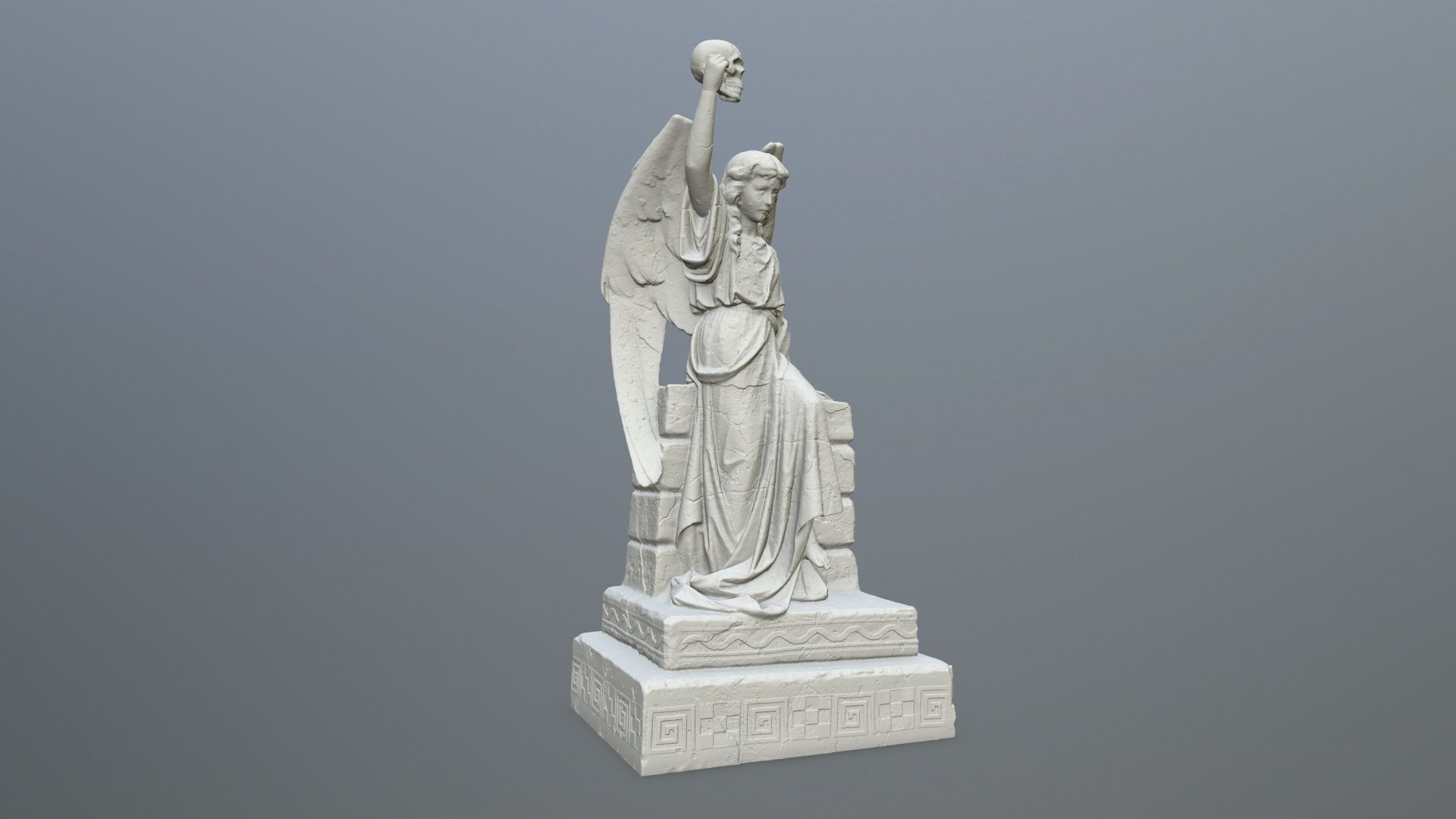 Statue 2 of angel holding sword 3D print model_7
