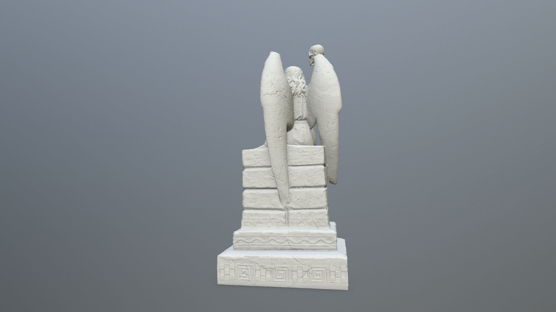 Statue 2 of angel holding sword 3D print model_4