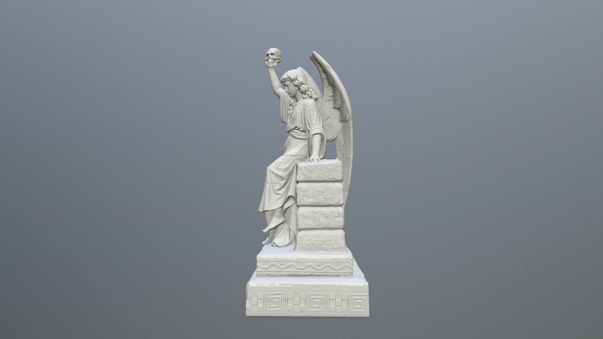 Statue 2 of angel holding sword 3D print model_2