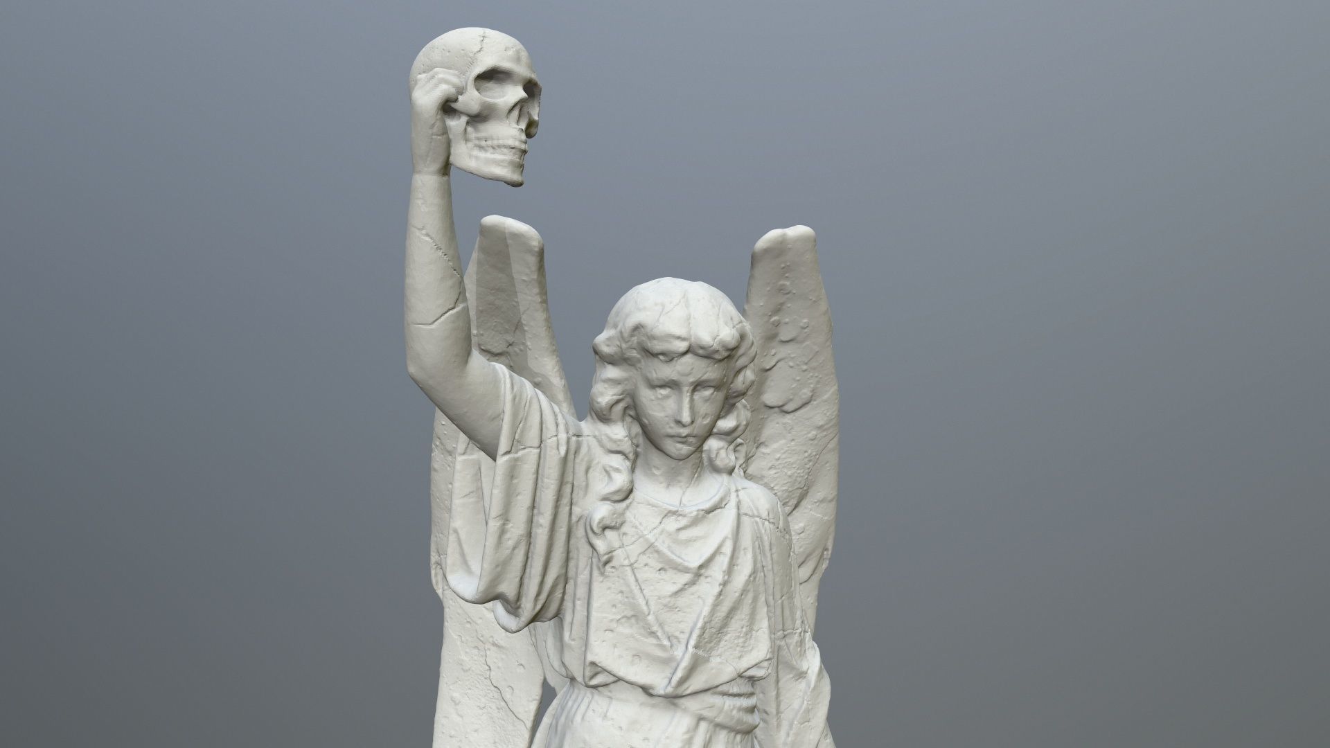 Statue 2 of angel holding sword 3D print model_13