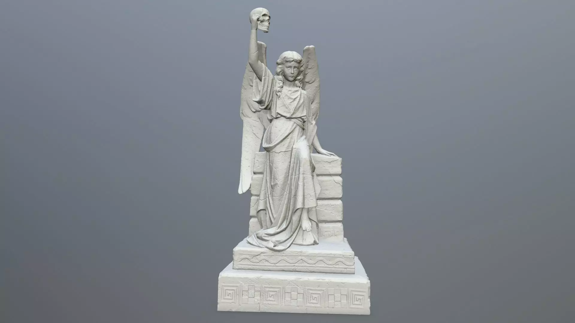 Statue 2 of angel holding sword 3D print model_0