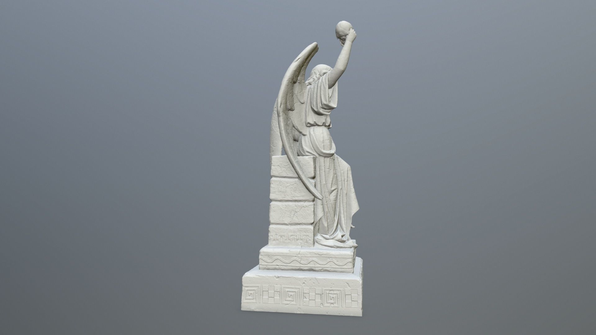 Statue 2 of angel holding sword 3D print model_6
