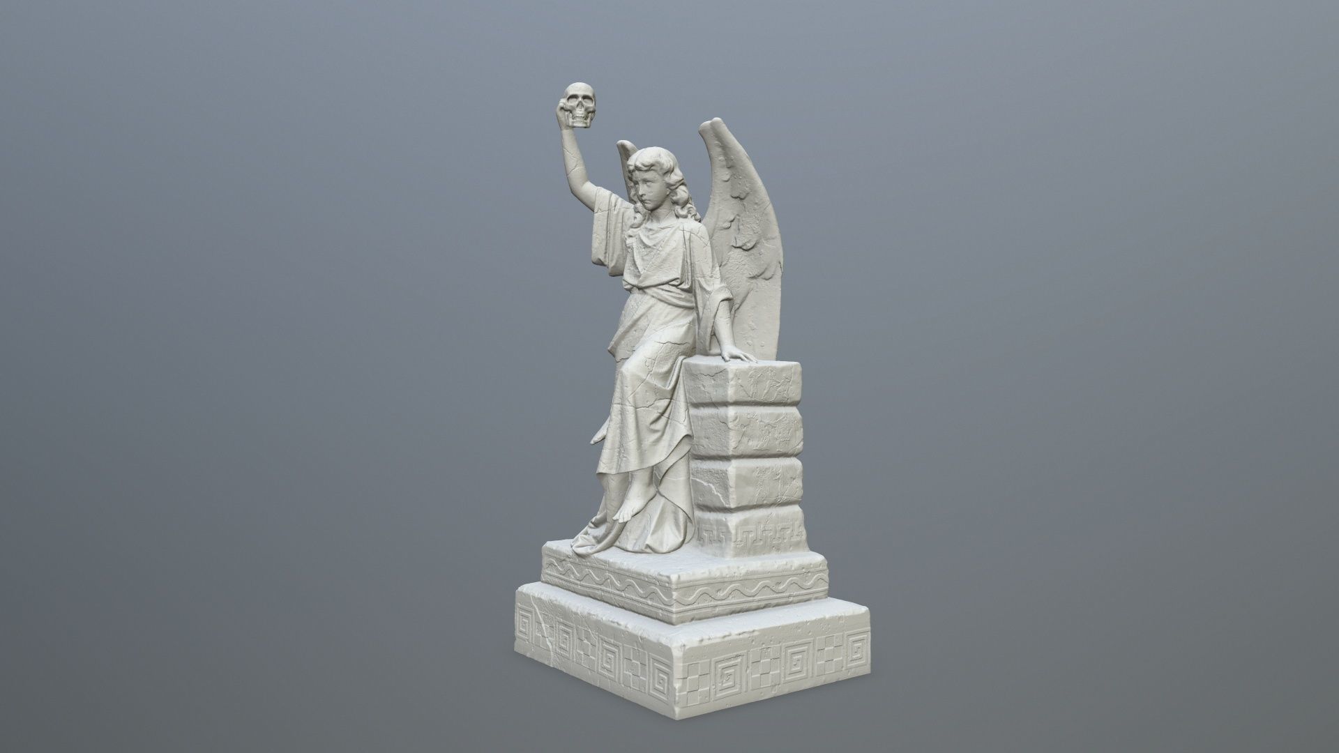 Statue 2 of angel holding sword 3D print model_1