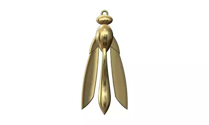 Gold Wasp dragonfly pendant 3D print model
