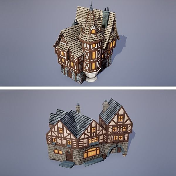 Medieval Fantasy Buildings Pack 02 Low-poly 3D model_7