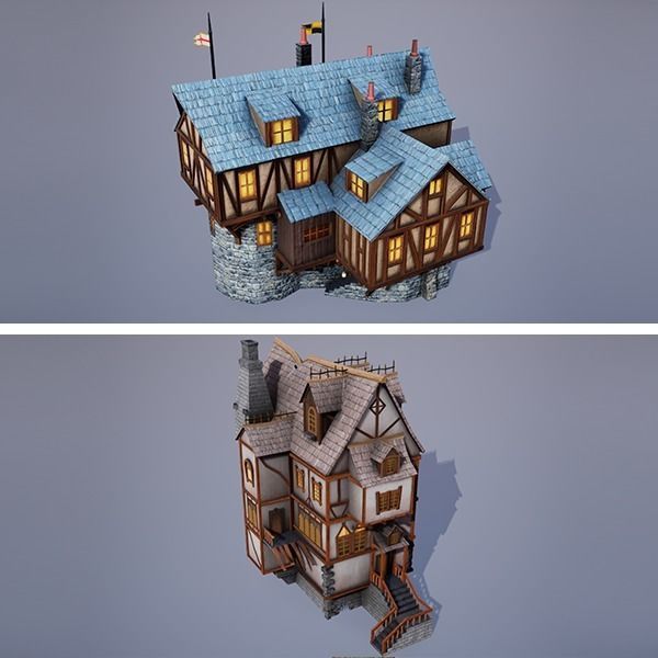 Medieval Fantasy Buildings Pack 02 Low-poly 3D model_3