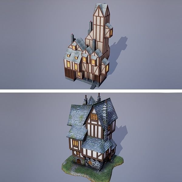Medieval Fantasy Buildings Pack 02 Low-poly 3D model_2