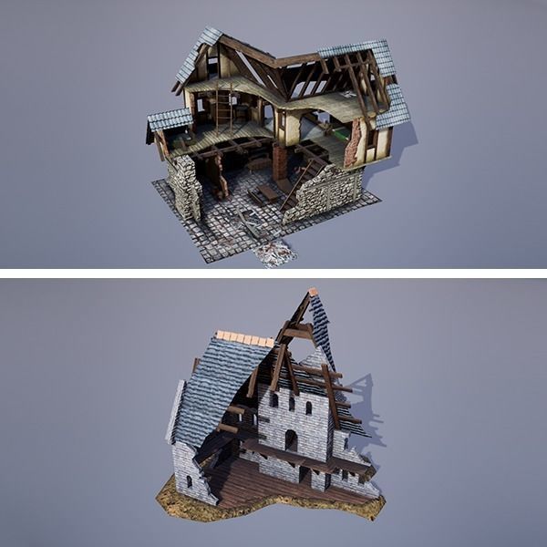Medieval Fantasy Buildings Pack 02 Low-poly 3D model_5