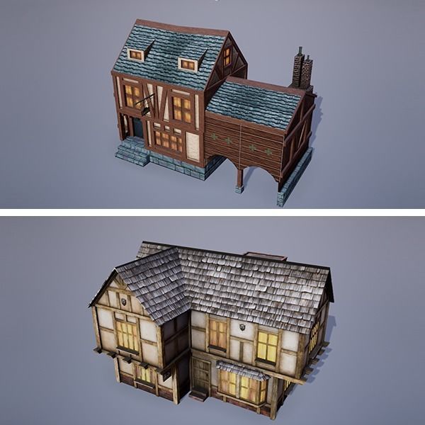 Medieval Fantasy Buildings Pack 02 Low-poly 3D model_10