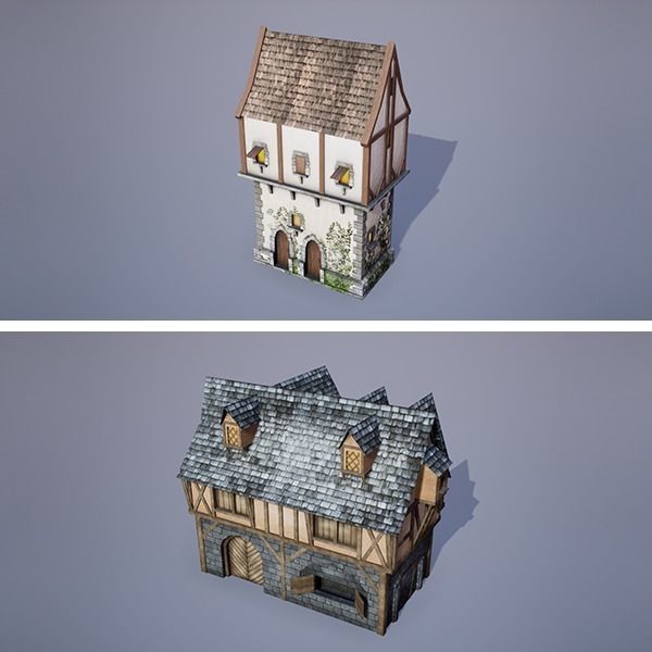 Medieval Fantasy Buildings Pack 02 Low-poly 3D model_12