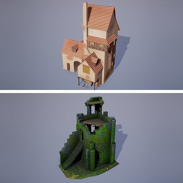 Medieval Fantasy Buildings Pack 02 Low-poly 3D model_15