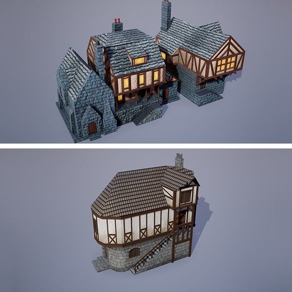 Medieval Fantasy Buildings Pack 02 Low-poly 3D model_6