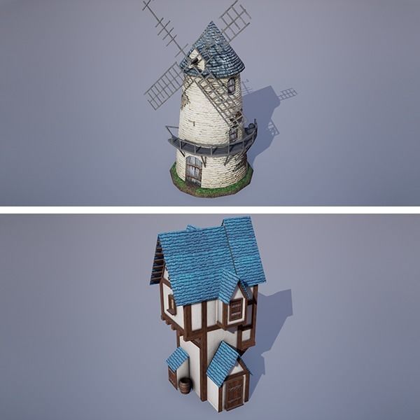 Medieval Fantasy Buildings Pack 02 Low-poly 3D model_14