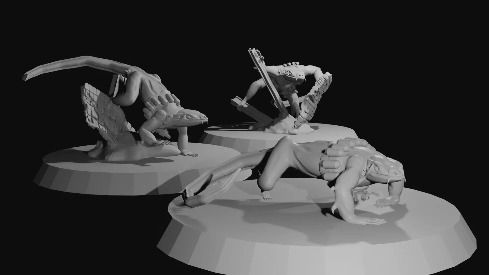 Lizard Mercenaries 3D print model