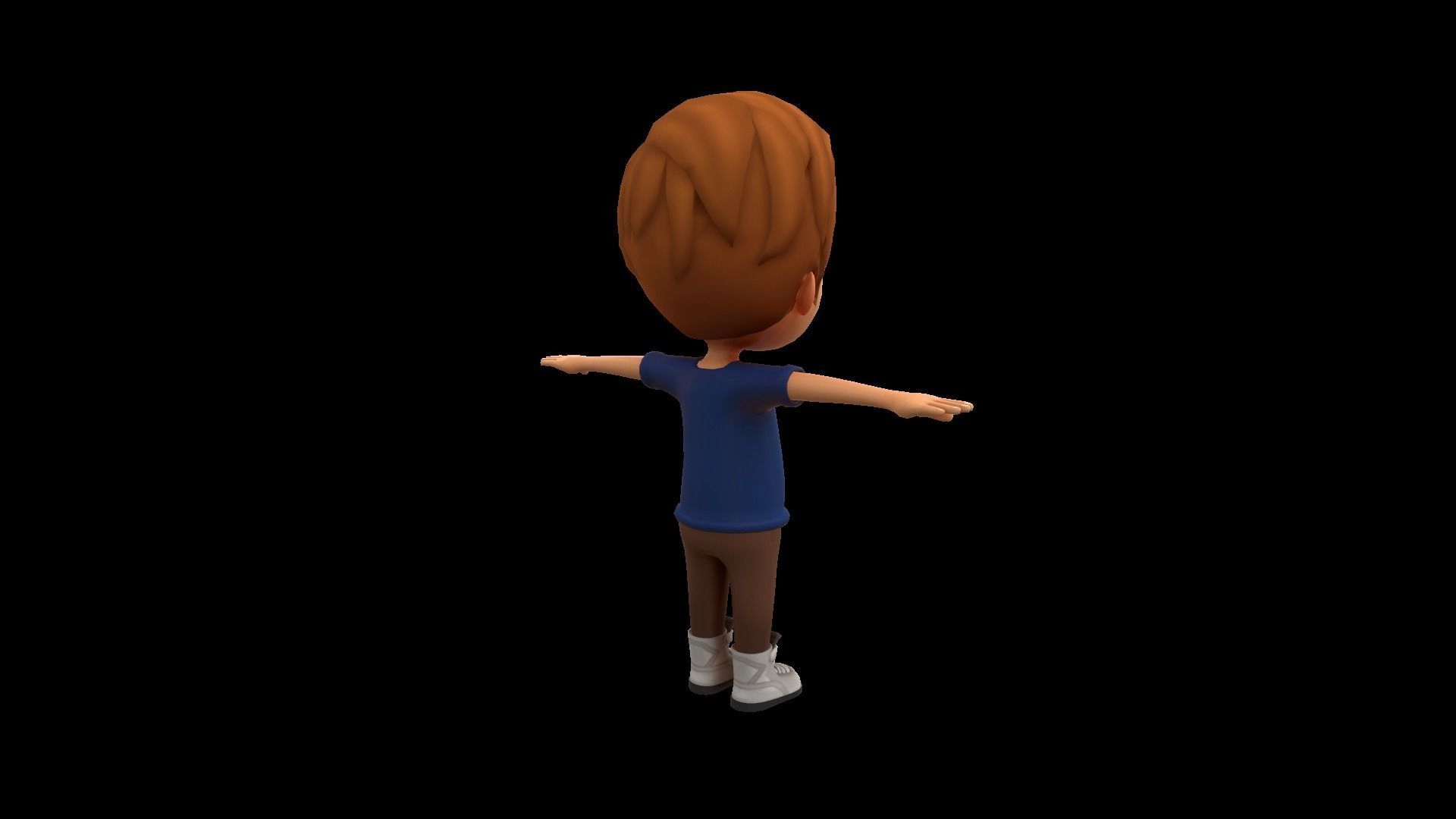 Cute Cartoon Boy Rigged Maya Model with blendshapes 3D model_4