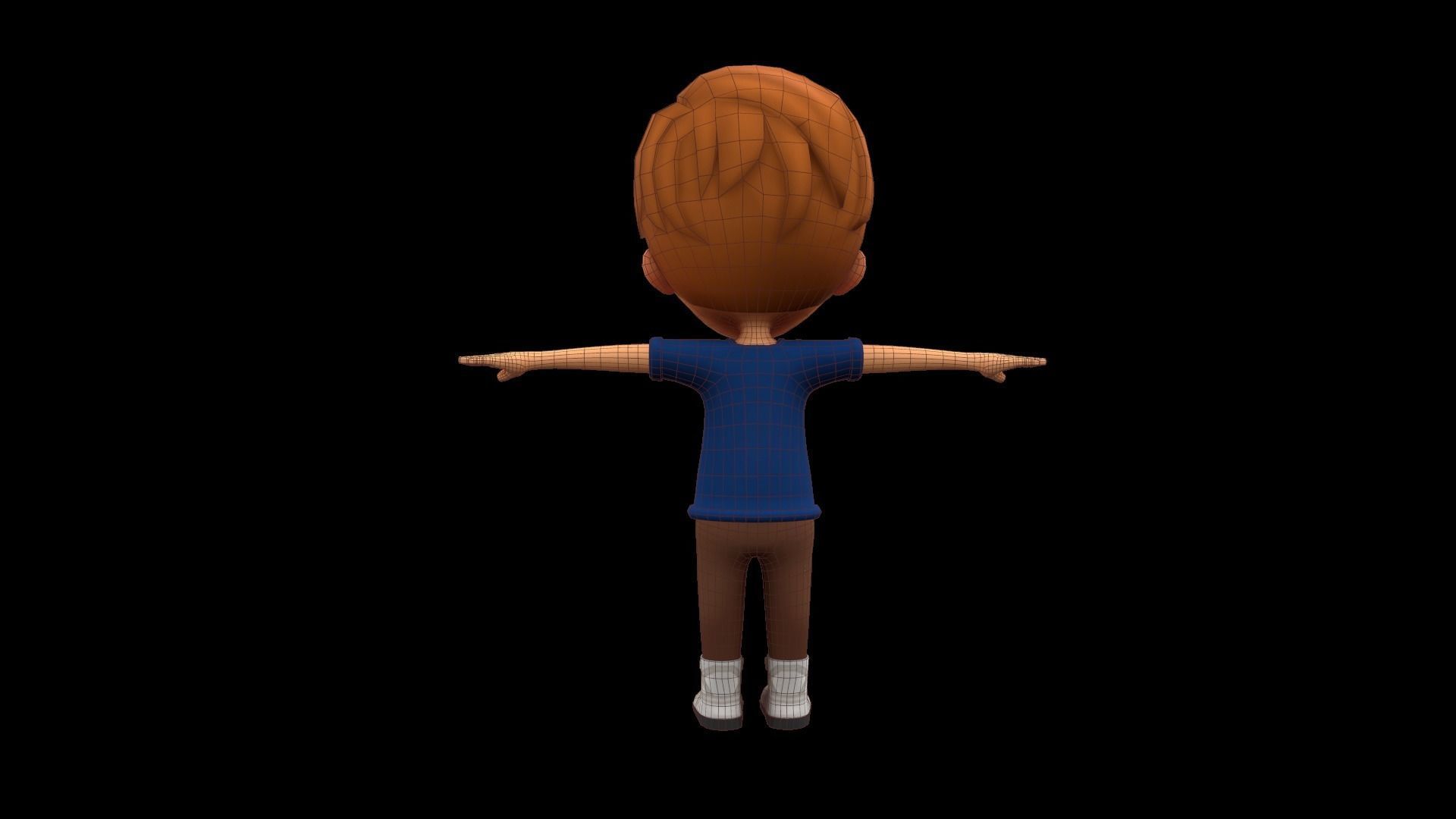 Cute Cartoon Boy Rigged Maya Model with blendshapes 3D model_6