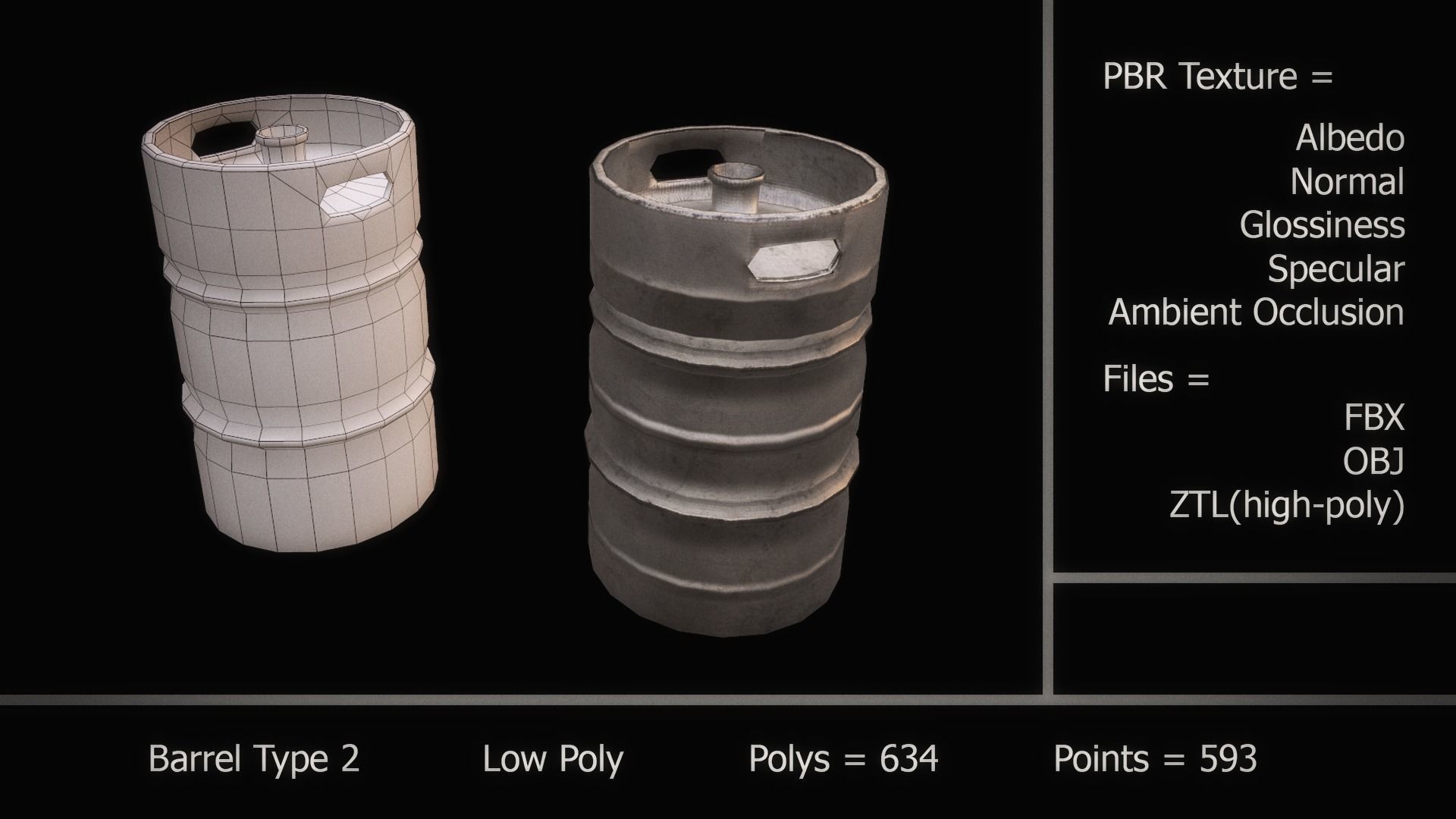 Barrel Pack Low-poly 3D model_3