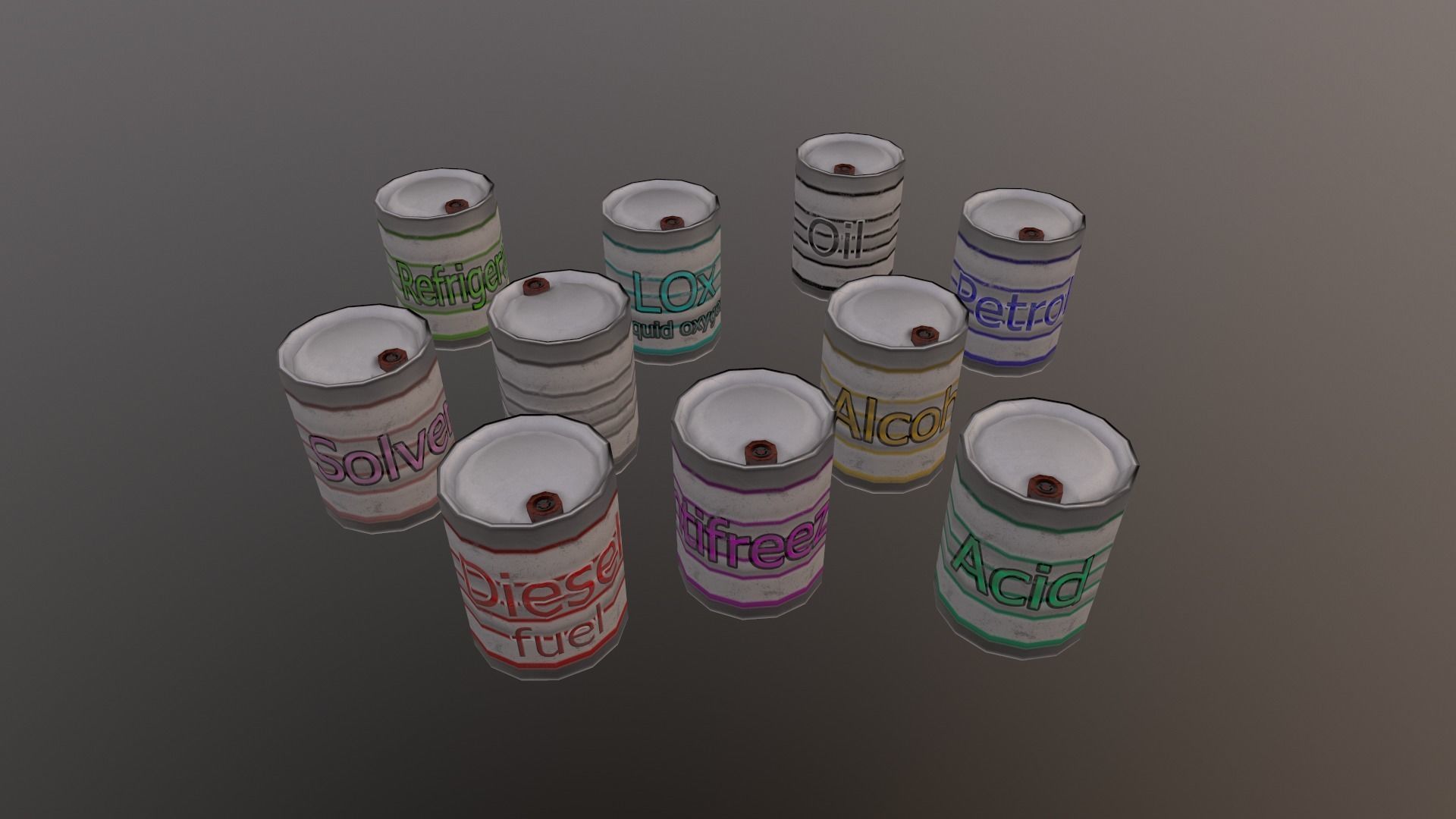 Barrel Pack Low-poly 3D model_11
