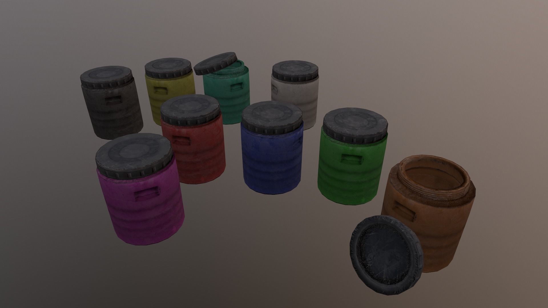 Barrel Pack Low-poly 3D model_12