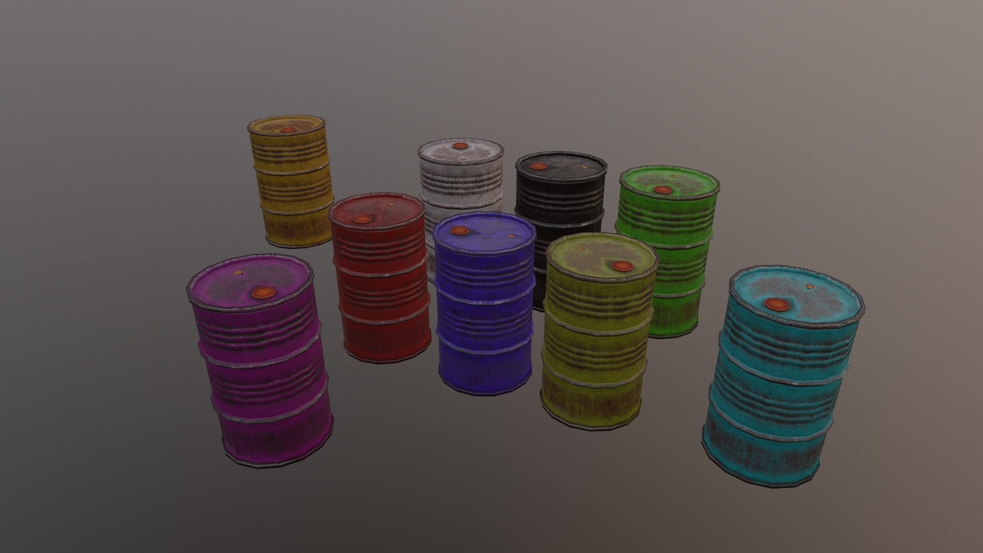 Barrel Pack Low-poly 3D model_10