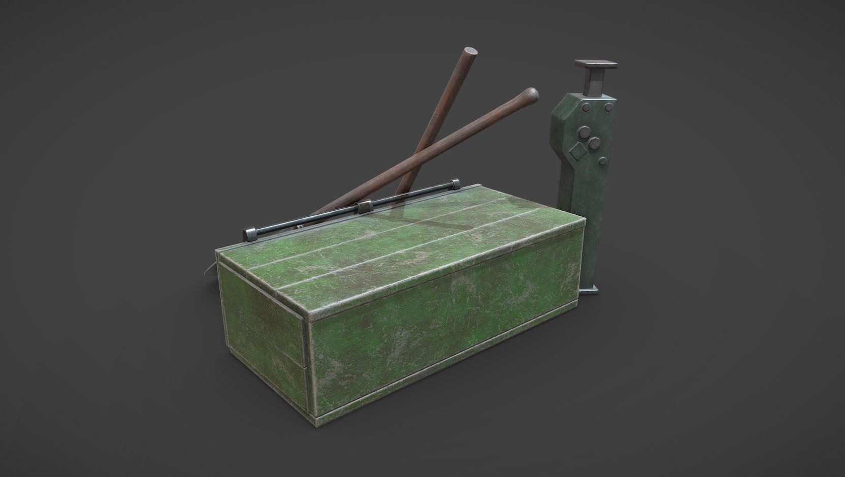 WW2 German Army Tools Low-poly 3D model_2