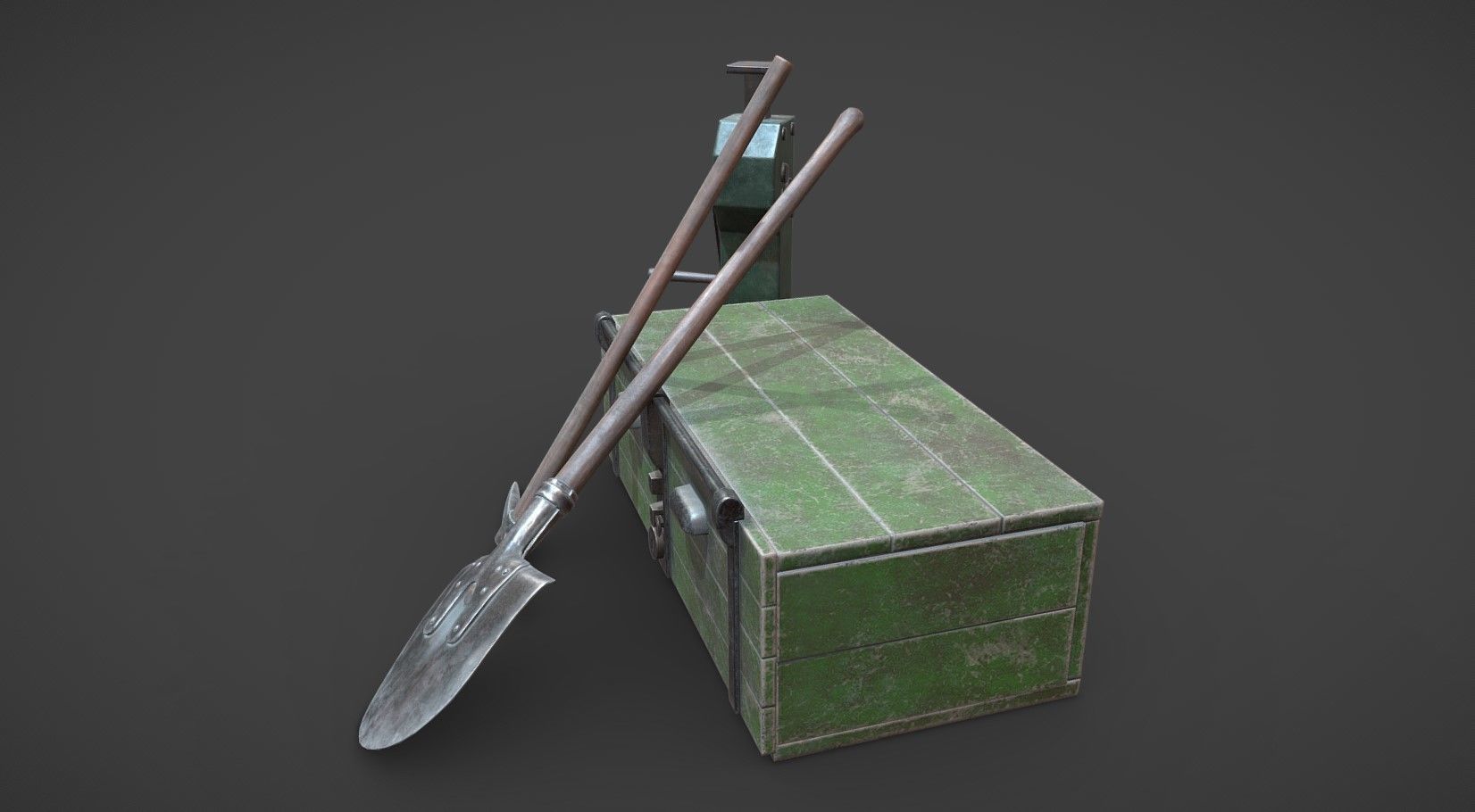 WW2 German Army Tools Low-poly 3D model_4
