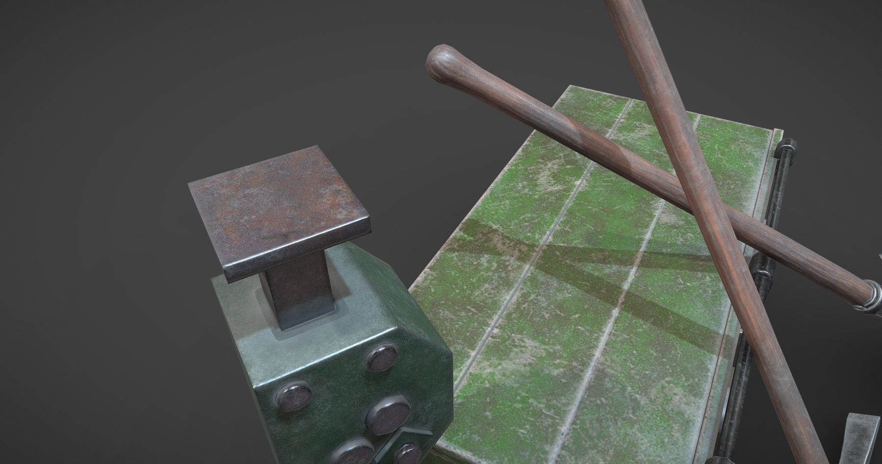 WW2 German Army Tools Low-poly 3D model_6