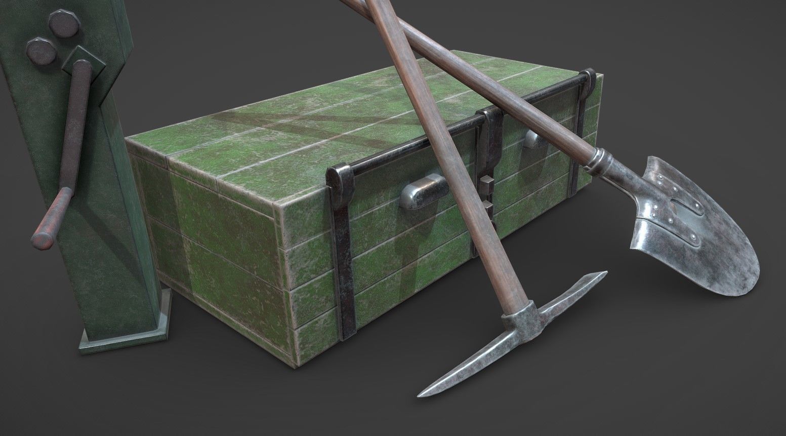 WW2 German Army Tools Low-poly 3D model_5