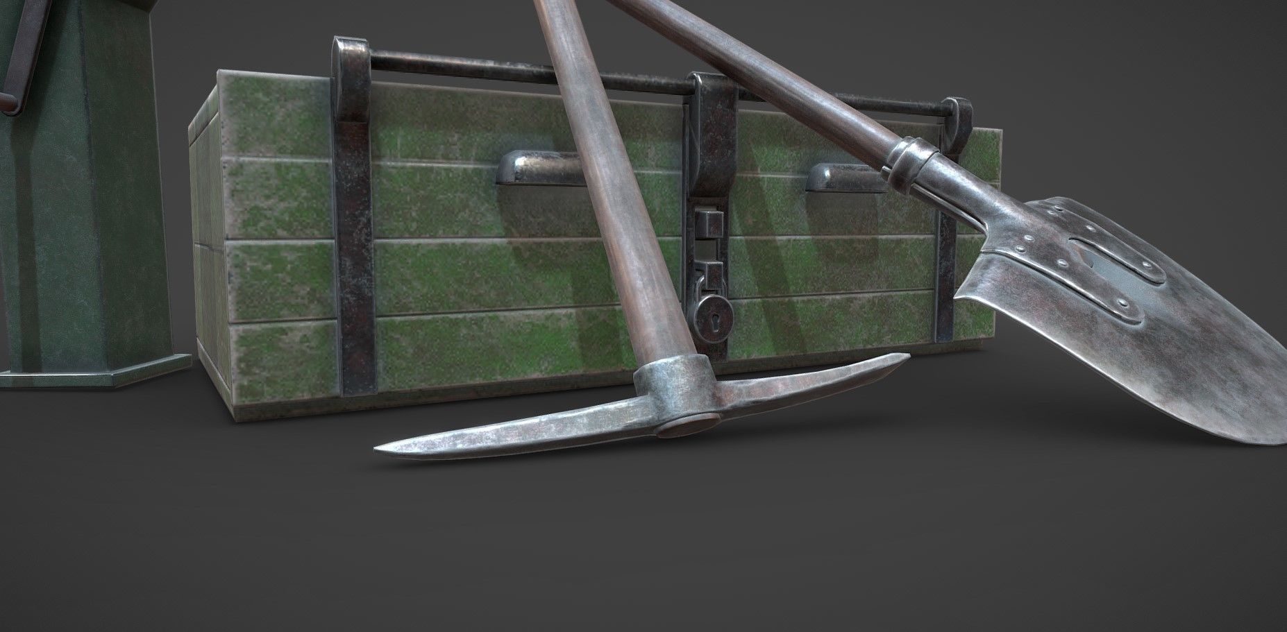 WW2 German Army Tools Low-poly 3D model_8