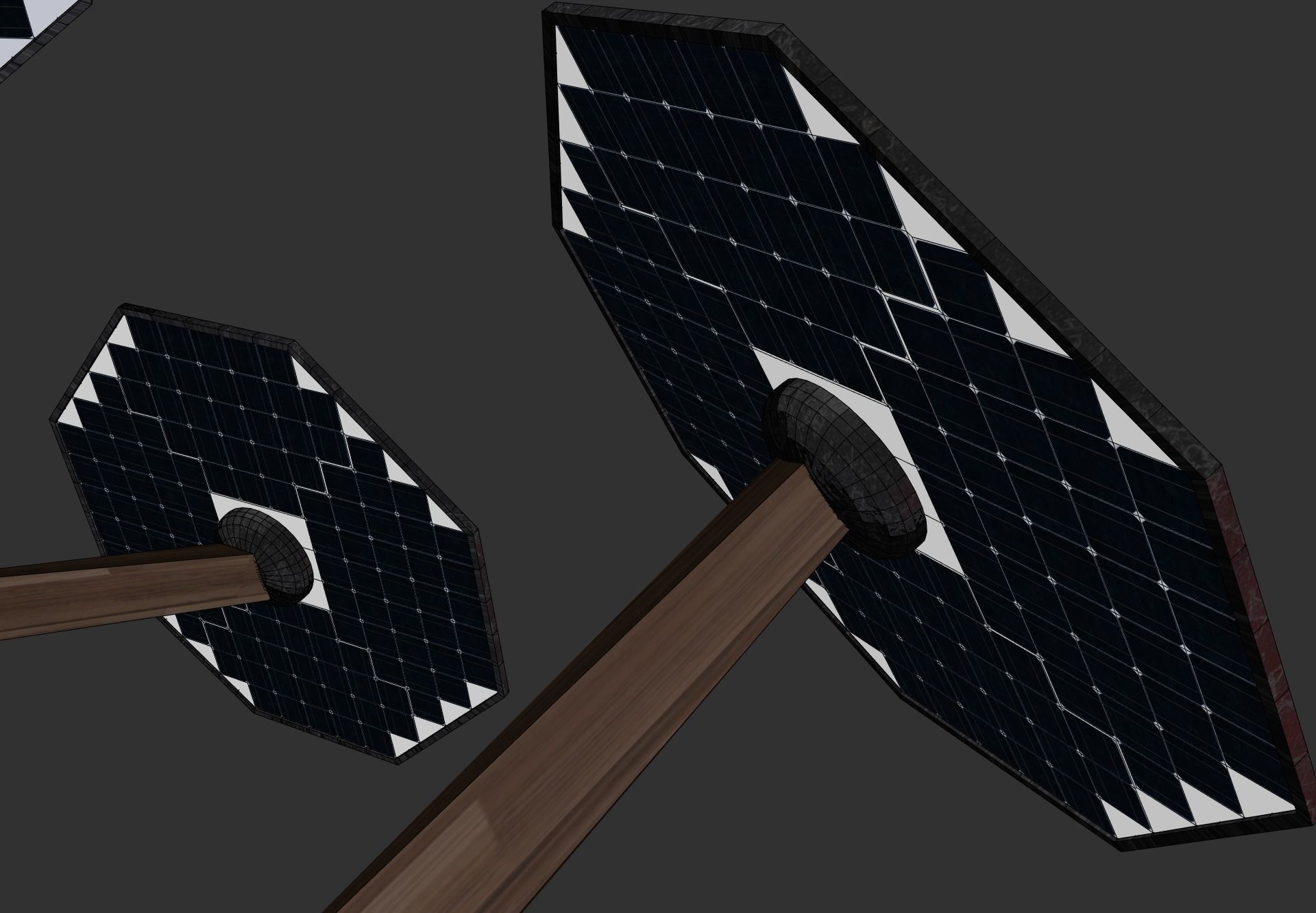 solar energy tree octagonal panels Low-poly 3D model_18