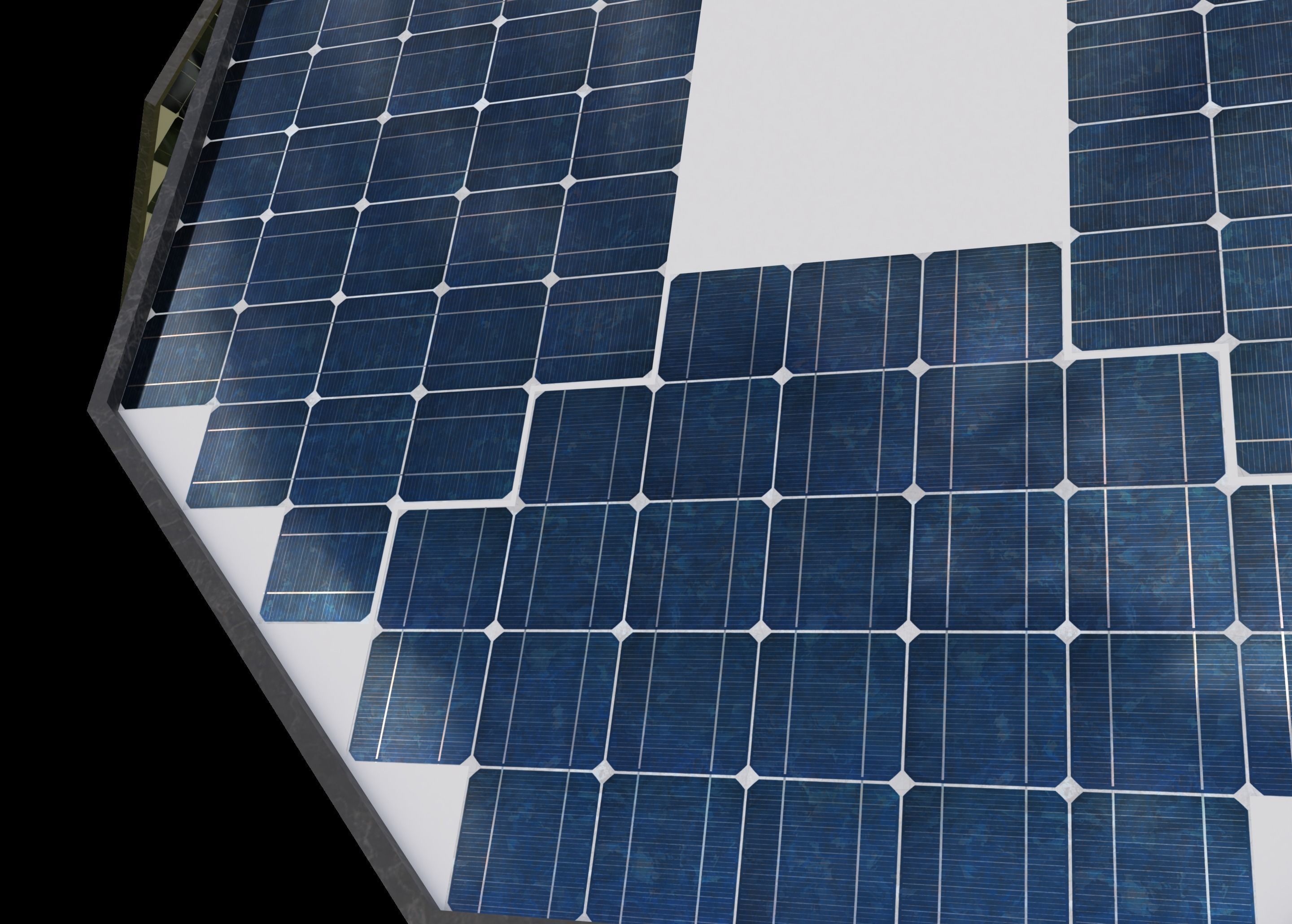 solar energy tree octagonal panels Low-poly 3D model_4