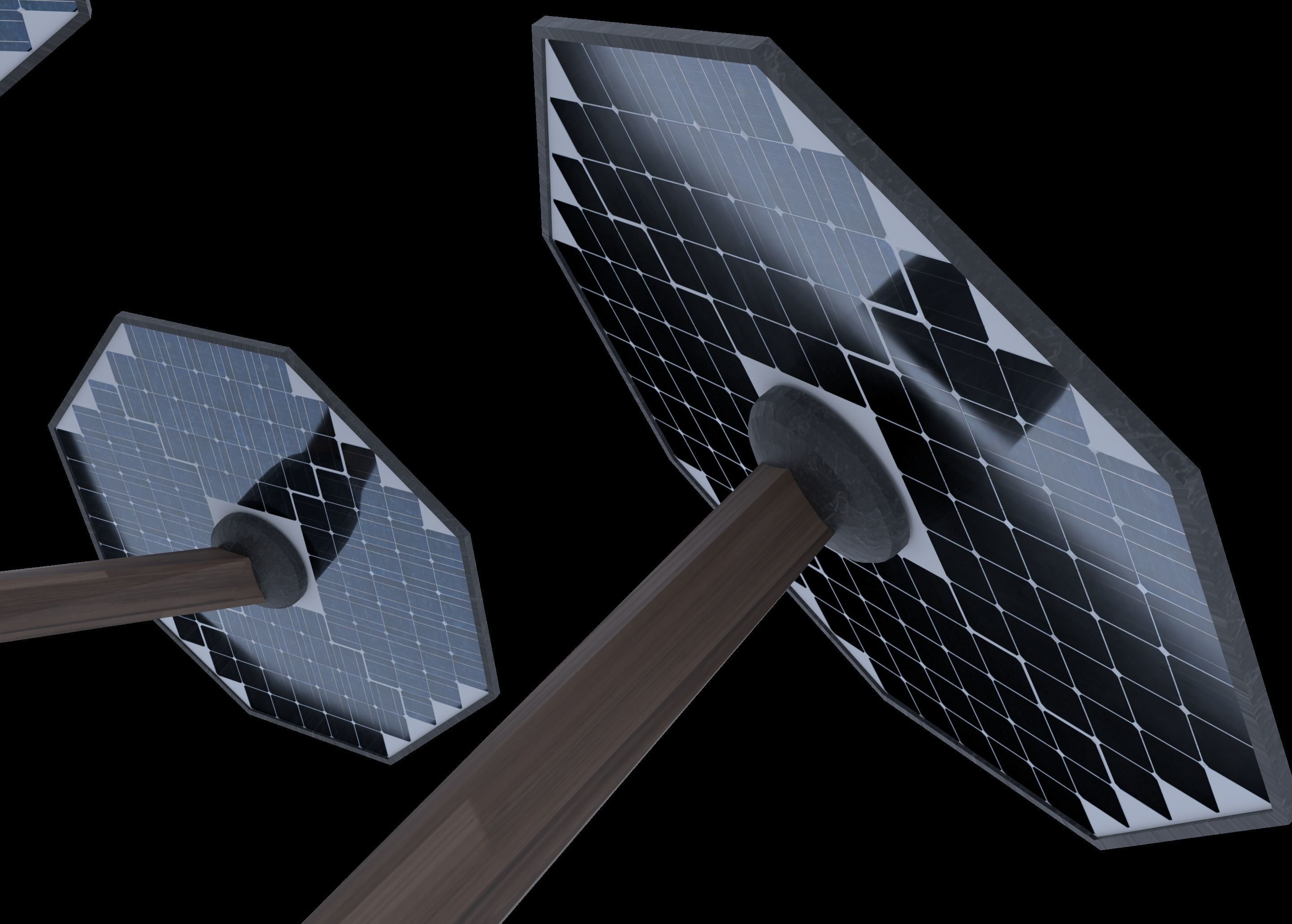 solar energy tree octagonal panels Low-poly 3D model_7
