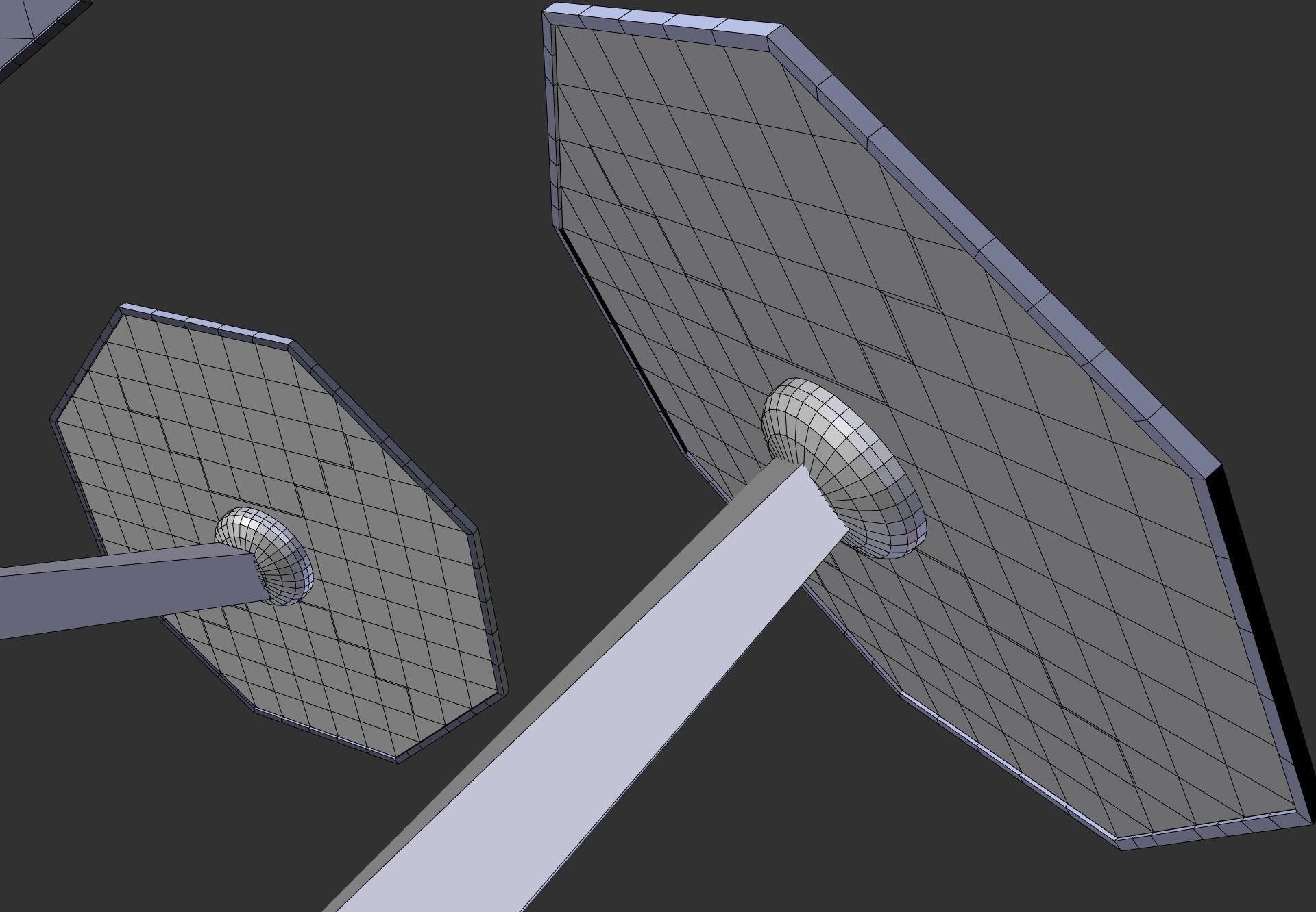 solar energy tree octagonal panels Low-poly 3D model_16